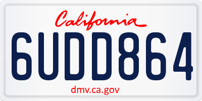 CA license plate 6UDD864