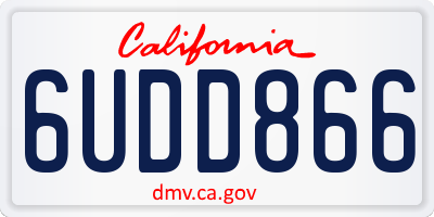 CA license plate 6UDD866