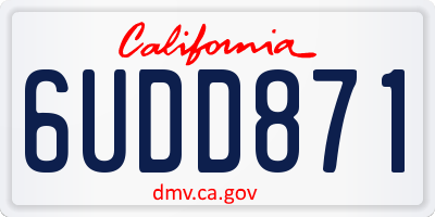CA license plate 6UDD871