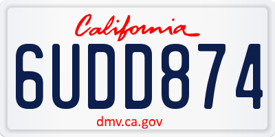 CA license plate 6UDD874