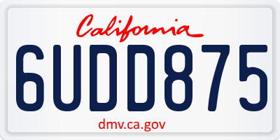 CA license plate 6UDD875