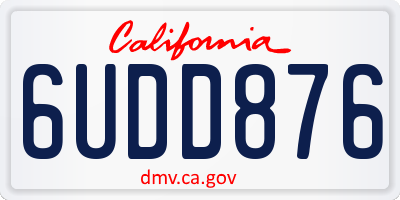 CA license plate 6UDD876