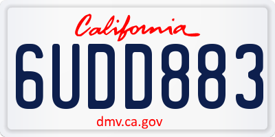 CA license plate 6UDD883