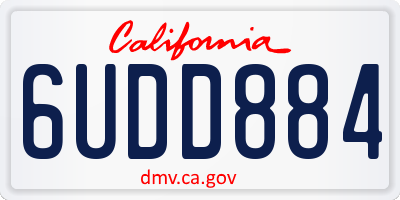 CA license plate 6UDD884