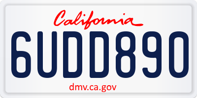 CA license plate 6UDD890