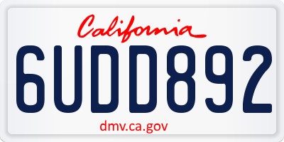 CA license plate 6UDD892