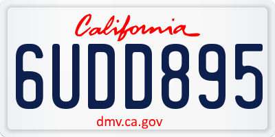 CA license plate 6UDD895