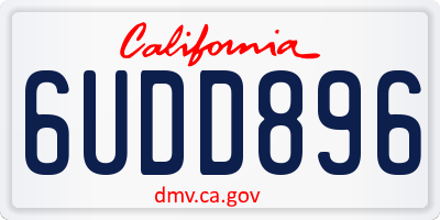 CA license plate 6UDD896