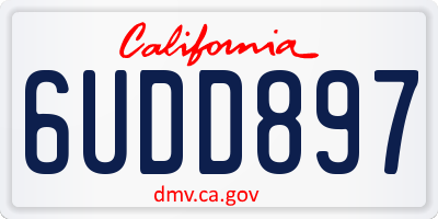 CA license plate 6UDD897