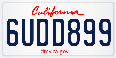 CA license plate 6UDD899