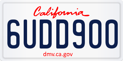 CA license plate 6UDD900