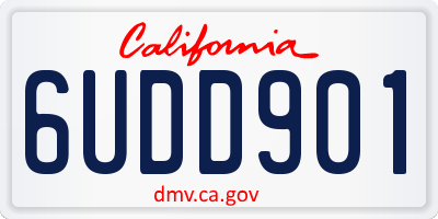 CA license plate 6UDD901