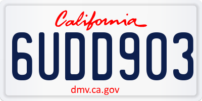 CA license plate 6UDD903