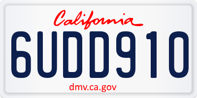 CA license plate 6UDD910