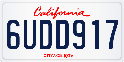 CA license plate 6UDD917