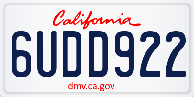 CA license plate 6UDD922