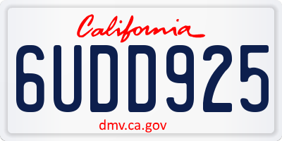 CA license plate 6UDD925
