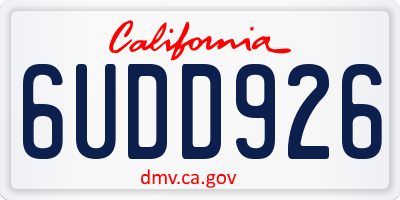 CA license plate 6UDD926