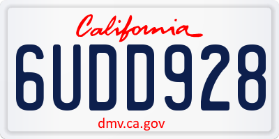 CA license plate 6UDD928