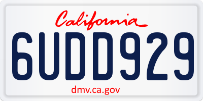 CA license plate 6UDD929