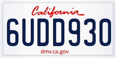 CA license plate 6UDD930