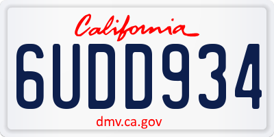 CA license plate 6UDD934
