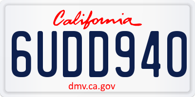 CA license plate 6UDD940