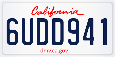 CA license plate 6UDD941