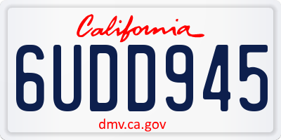 CA license plate 6UDD945