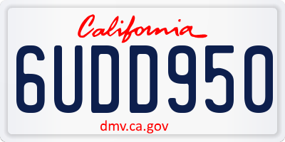 CA license plate 6UDD950