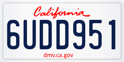 CA license plate 6UDD951