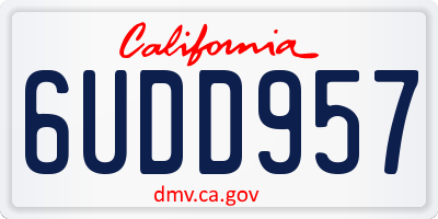 CA license plate 6UDD957