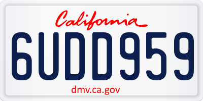 CA license plate 6UDD959