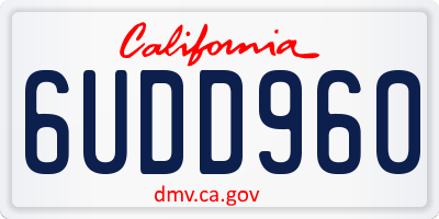 CA license plate 6UDD960