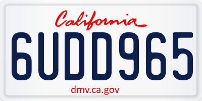 CA license plate 6UDD965