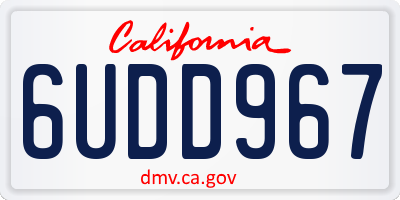 CA license plate 6UDD967