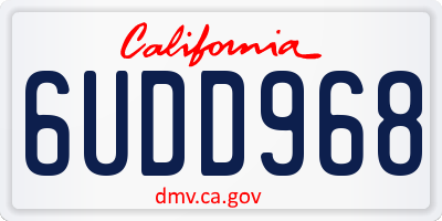 CA license plate 6UDD968