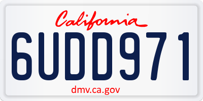 CA license plate 6UDD971