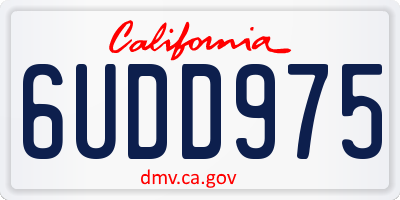CA license plate 6UDD975