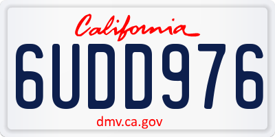 CA license plate 6UDD976