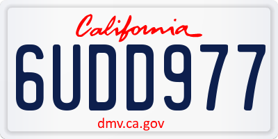CA license plate 6UDD977