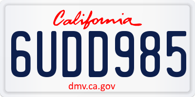 CA license plate 6UDD985