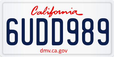 CA license plate 6UDD989