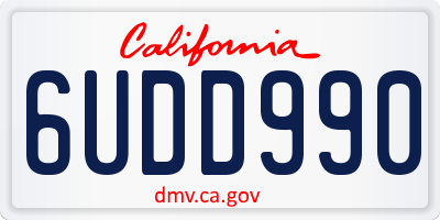 CA license plate 6UDD990