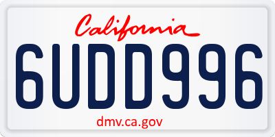 CA license plate 6UDD996