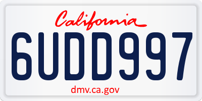 CA license plate 6UDD997