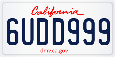 CA license plate 6UDD999