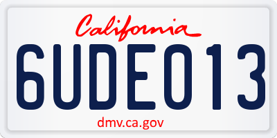 CA license plate 6UDE013