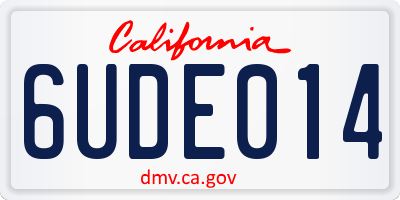 CA license plate 6UDE014