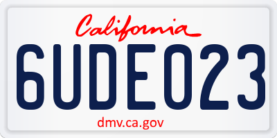 CA license plate 6UDE023